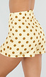 Gele Polkadot Skort met Split en Stretch