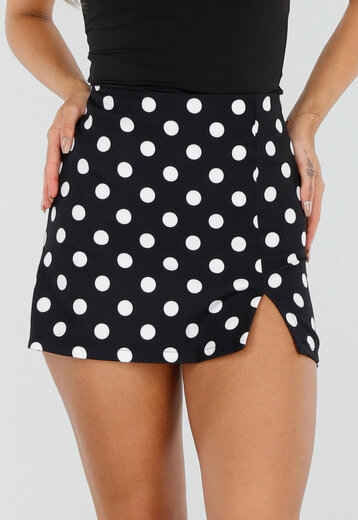 Zwarte Polkadot Skort