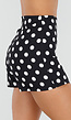 Zwarte Polkadot Skort met Split en Stretch