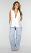Wit Mouwloos Gilet met Kanten Details