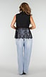 Zwart Mouwloos Gilet met Kanten Details