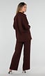 Bruine Oversized Blouse met Lange Mouwen en Knoopsluiting