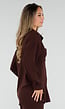 Bruine Oversized Blouse met Lange Mouwen en Knoopsluiting