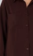 Bruine Oversized Blouse met Lange Mouwen en Knoopsluiting