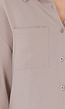 Beige Blouse met Kraag, Knoopsluiting en Lange Mouwen