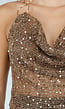 Bruine Pailletten Halter Top met Gouden Ringdetails