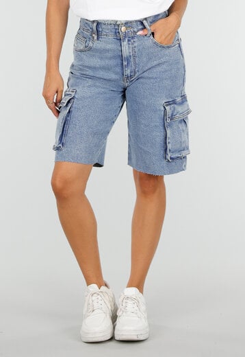 NEW220726 Denim Cargo Bermuda Jort