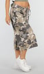 Beige Camouflage Culotte Broek met Lage Taille