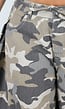 Beige Camouflage Culotte Broek met Lage Taille