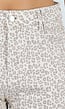 Beige Leopard Print Shorts met Rechte Pijpen