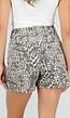 Beige Bruine Leopard Print Shorts met Rechte Pijpen