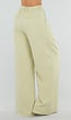 Pistache Groene Tall Wide Leg Broek met Plooien