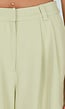 Pistache Groene Tall Wide Leg Broek met Plooien