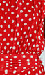 Rode Polkadot Playsuit met Halterhals en Volant