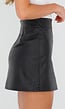 Zwarte Lederlook Skort met Stretch