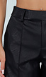 Zwarte Lederlook Shorts met Elastische Tailleband