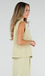 Pistache Groene Double Breasted Gilet met Reverskraag