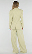 Pistache Groene Double Breasted Getailleerde Blazer met Reverskraag