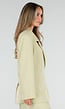 Pistache Groene Double Breasted Getailleerde Blazer met Reverskraag