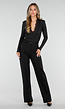 Zwarte Stretch Body met Diepe V-Hals en Kant