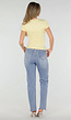 Butter Yellow Stretch T-Shirt met Ronde Hals en Korte Mouwen