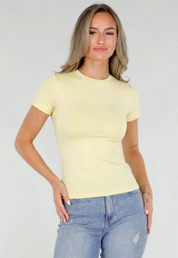 Butter Yellow Naadloos Shaping T-Shirt