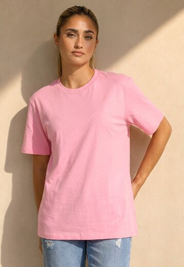 NEW220726 Roze Basic T-Shirt