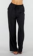 Zwarte Wide Leg Broek met Elastische Taille en Strikkoord