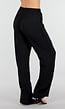 Zwarte Wide Leg Broek met Elastische Taille en Strikkoord