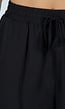 Zwarte Wide Leg Broek met Elastische Taille en Strikkoord
