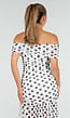 Witte Mesh Polkadot Maxi Jurk met Split