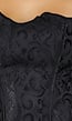 Zwart Korset met Jacquard Print, Baleinen en Vetersluiting
