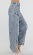 Lichtblauwe Balloon Jeans met Trekkoord en Hoge Taille