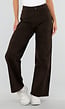 Bruine Wide Leg Jeans met Luipaardprint en Stretch