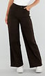 Bruine Wide Leg Jeans met Luipaardprint en Stretch
