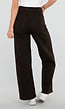 Bruine Wide Leg Jeans met Luipaardprint en Stretch