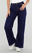 Donkerblauwe Wide Leg Jeans met Hoge Taille en Stretch