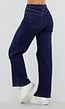Donkerblauwe Wide Leg Jeans met Hoge Taille en Stretch