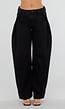 Zwarte Barrel Jeans met Hoge Taille en Plooien