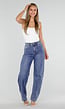 Blauwe Barrel Jeans met Lichte Stretch