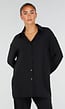 NEW290726 Zwarte Blouse met Kraag en Knoopsluiting