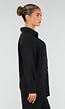 Zwarte Blouse met Kraag, Knoopsluiting en Lange Mouwen