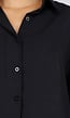 Zwarte Blouse met Kraag, Knoopsluiting en Lange Mouwen