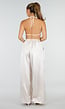 Gouden Pailletten Halter Top met Franjes en Open Rug