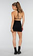 Zwarte Fringe Halter Top met Lange Franjes en Open Rug