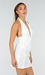 Witte Halter Body met Diepe Hals en Open Rug