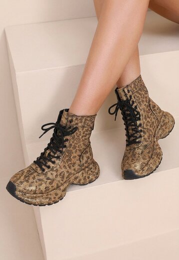 Luipaard Sneakers met Hoge Schacht