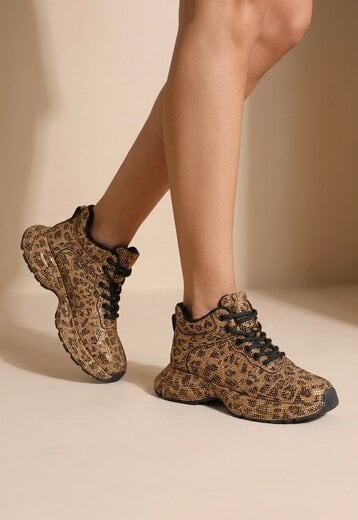 NEW290726 Luipaard Sneakers met Hoge Schacht