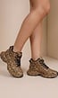 Luipaard Sneakers met Hoge Schacht en Veters