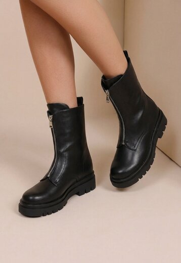 Zwarte Biker Boots met Rits